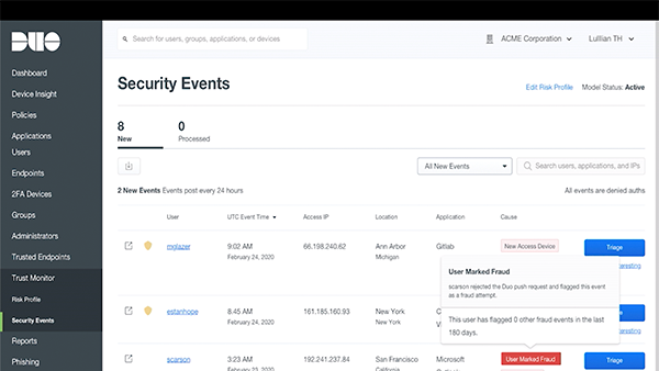 Duo Push mobile authentication for iOS