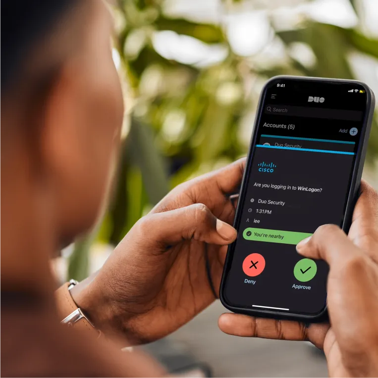 Smartphone screen showing Duo Security login request
