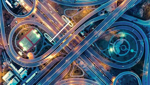 Cisco industry solutions illustration for AI networking, Zero Trust security, and hybrid work