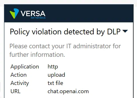 Versa Secure GenAI analytics and risk screen