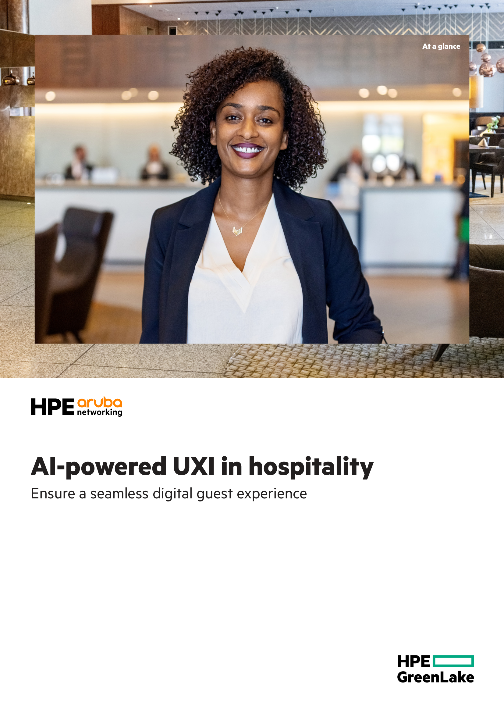 AI-powered UXI in hospitality brochure cover