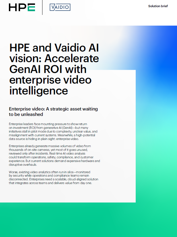 First page of the HPE and Vaidio solution brief