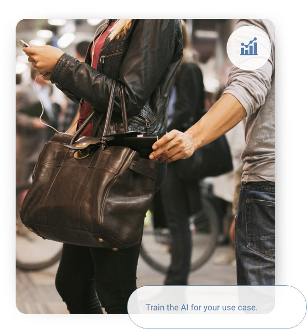 Custom vision training in Vaidio tailored to detect events, objects, and behaviors unique to your operations