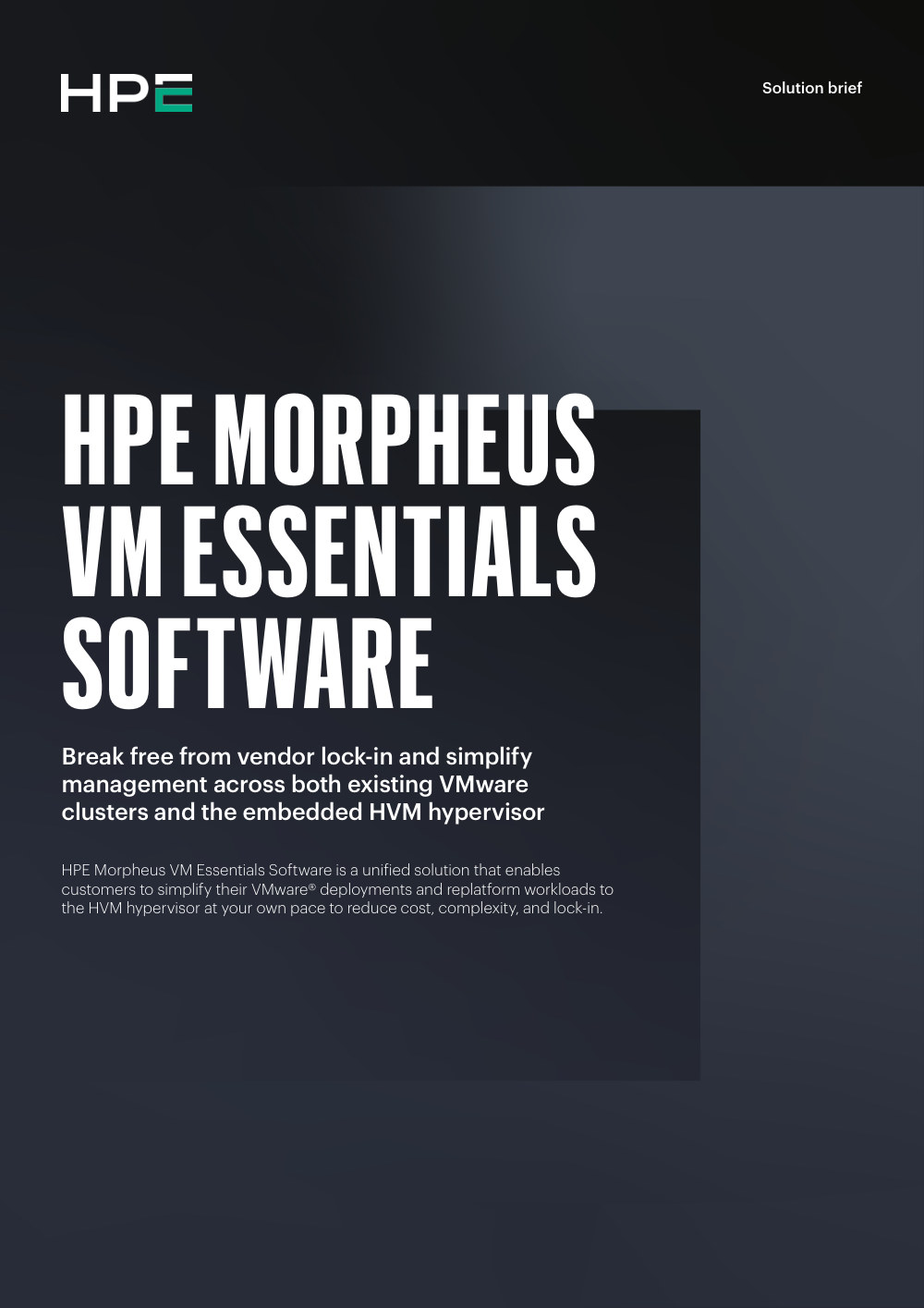 HPE Morpheus VM Essentials Software data sheet cover
