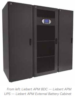From left: Liebert APM BDC — Liebert APM
UPS — Liebert APM External Battery Cabinet
