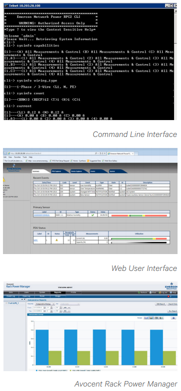 Command Line Interface, Web User Interface, Avocent Rack Power Manager