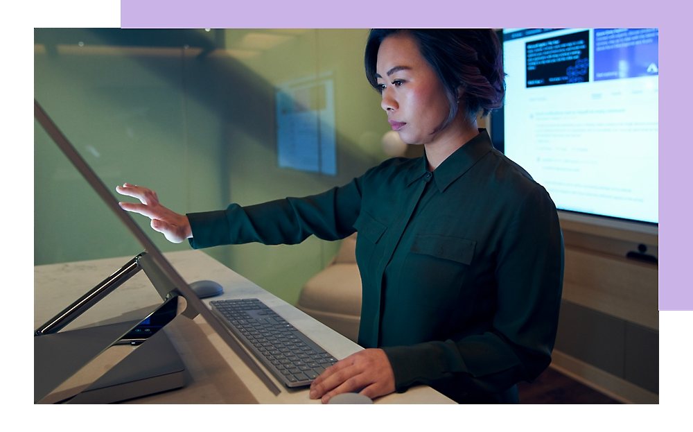 A woman using laptop