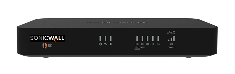 SonicWall TZ80 SOHO Firewall with 1-Year Secure Connect Service Suite, providing flexible, operate with license security for small offices and IoT.