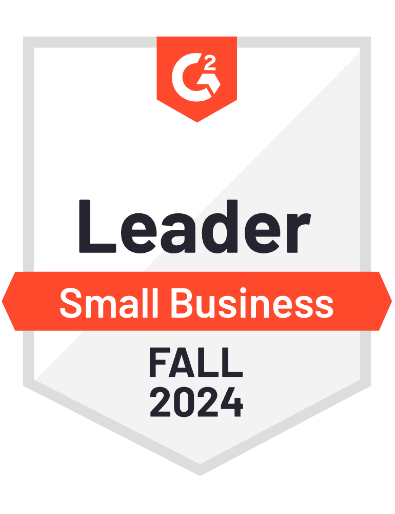 G2 Leader, Small Business, Fall 2024 award badge