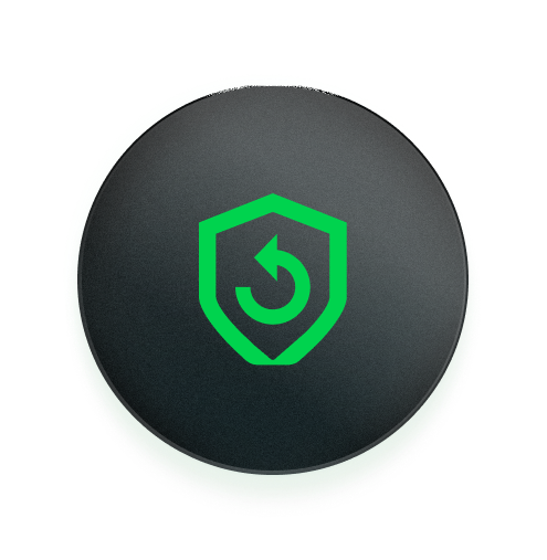 Veeam data recovery illustration showing a restore cycle around a secured data store