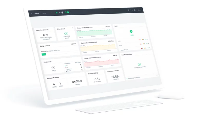 Nutanix Cloud Infrastructure (NCI) - hyperconverged infrastructure dashboard