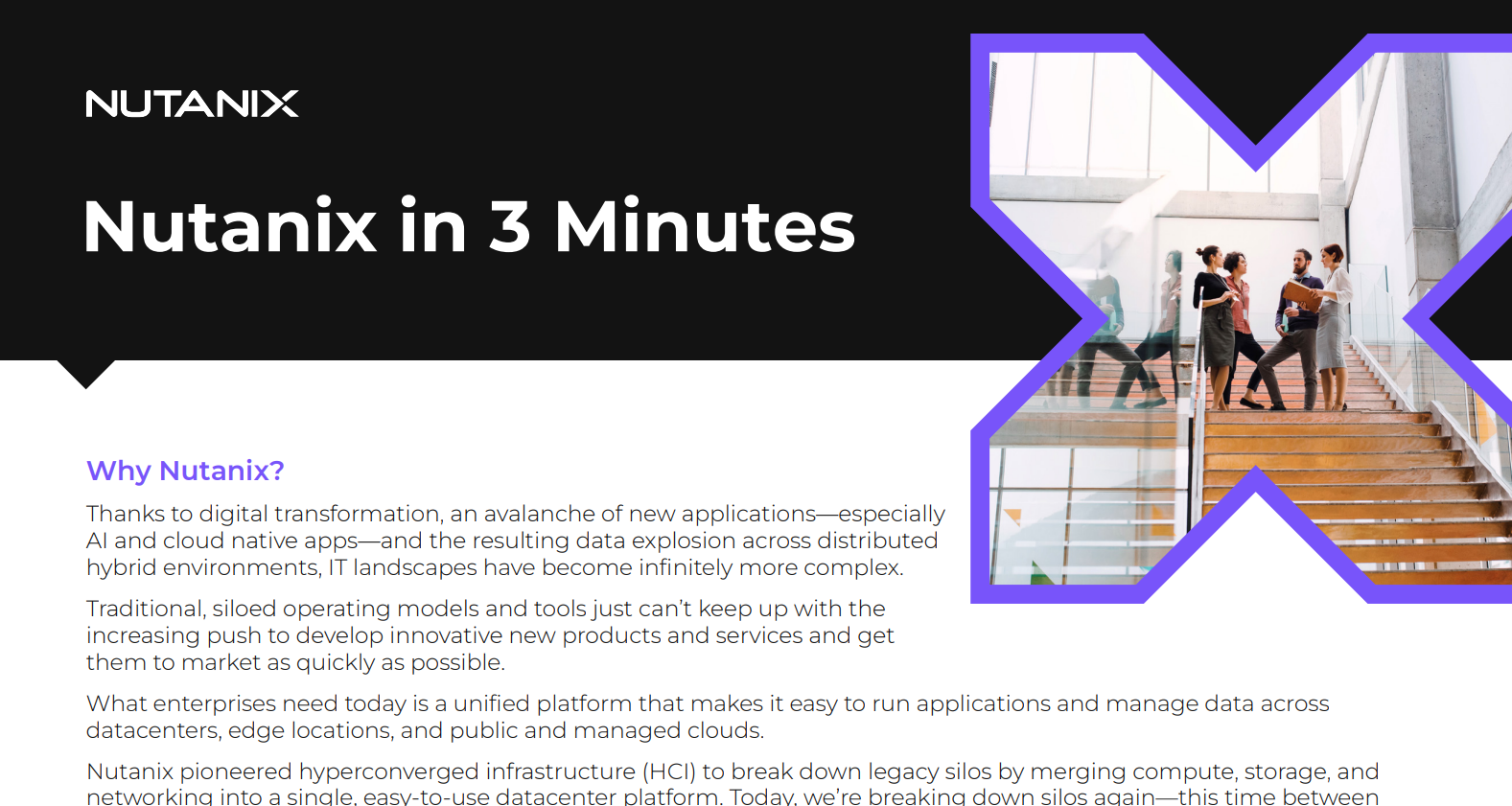 Nutanix in 3 Minutes infographic - Quick cloud platform overview