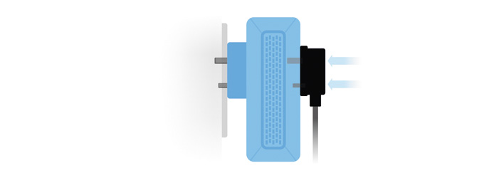 Convenient pass-through design returns you a power outlet